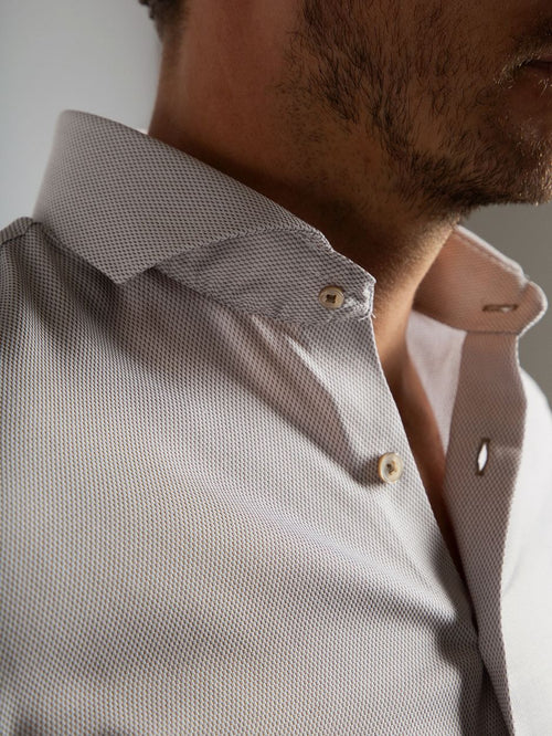 Suitable overhemd jacquard luxe rood | Slim-fit