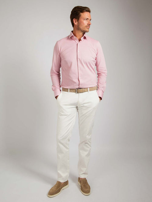 Suitable overhemd knitted pique roze | Slim-fit