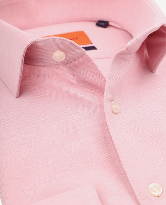 Suitable overhemd knitted pique roze | Slim-fit