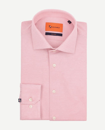 Suitable overhemd knitted pique roze | Slim-fit