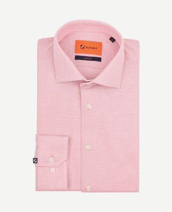 Overhemd knitted pique roze