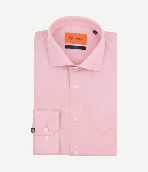 Overhemd knitted pique roze