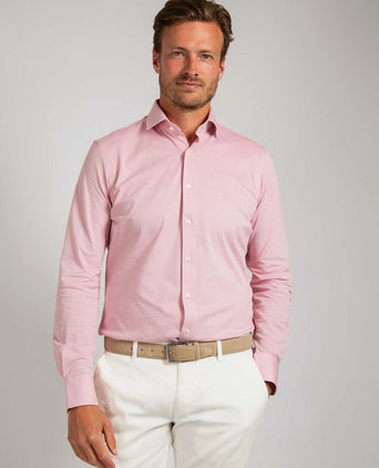 Suitable overhemd knitted pique roze | Slim-fit