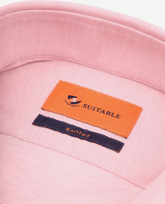 Suitable overhemd knitted pique roze | Slim-fit
