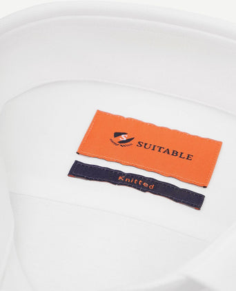 Suitable overhemd knitted piqué wit | Slim-fit