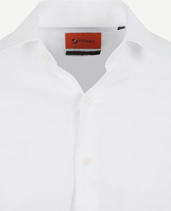 Suitable overhemd knitted piqué wit | Slim-fit