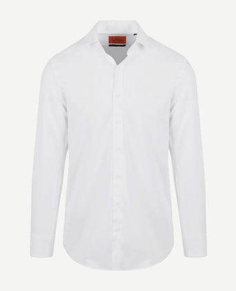 Suitable overhemd knitted piqué wit | Slim-fit