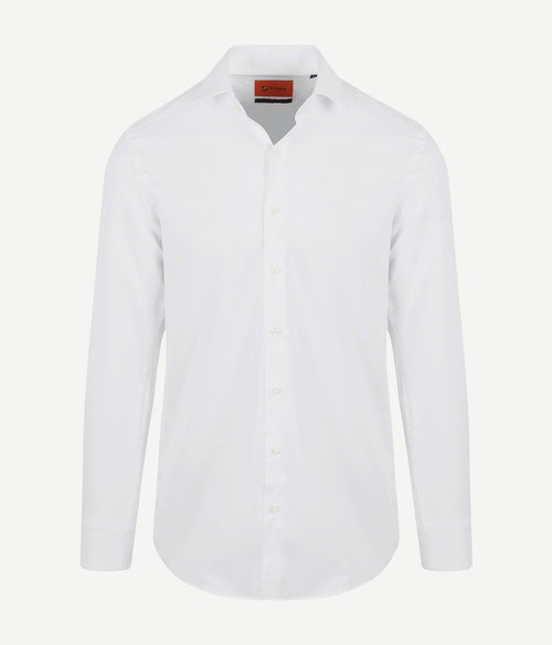 Suitable overhemd knitted piqué wit | Slim-fit