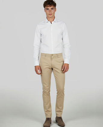 Suitable overhemd knitted piqué wit | Slim-fit