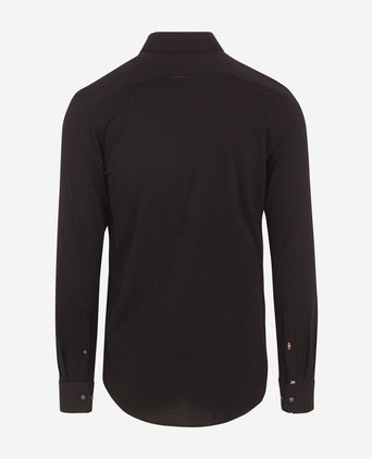 Suitable overhemd knitted pique zwart | Slim-fit