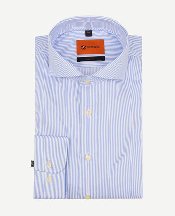 Suitable overhemd lichtblauw streep | Slim-fit