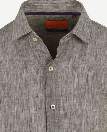 Suitable overhemd linnen groen | Slim-fit