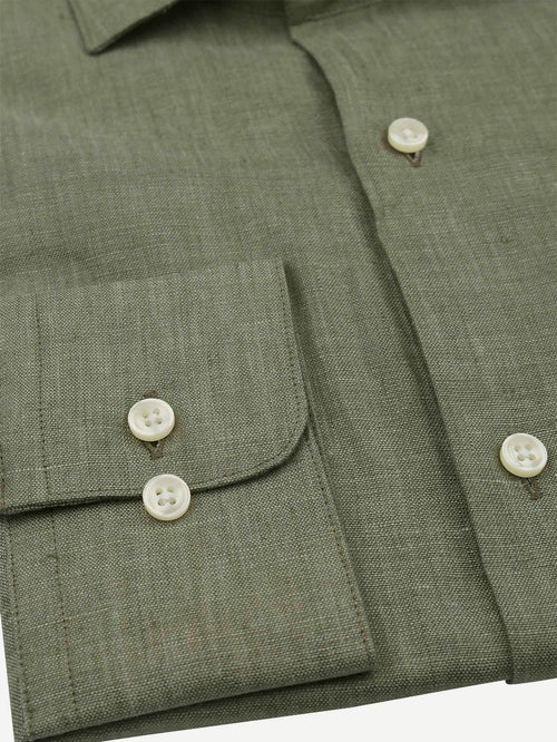 Suitable overhemd linnen groen