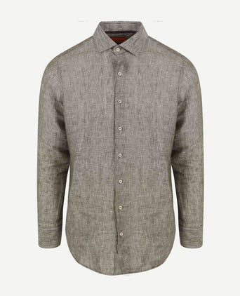Suitable overhemd linnen groen | Slim-fit