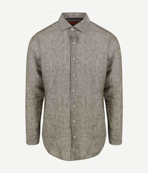 Suitable overhemd linnen groen | Slim-fit