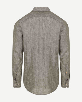 Suitable overhemd linnen groen | Slim-fit