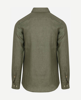 Suitable overhemd linnen groen