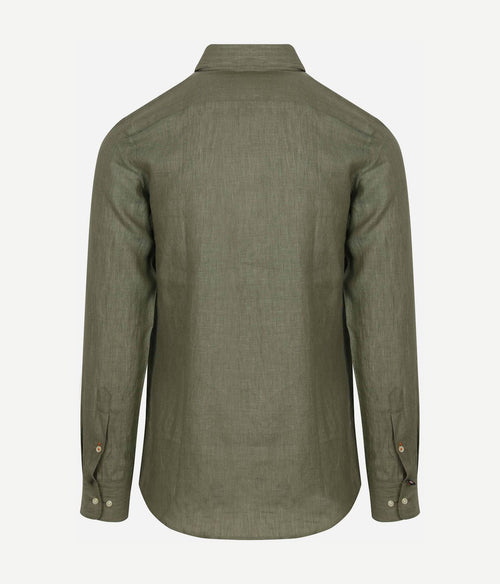 Suitable overhemd linnen groen