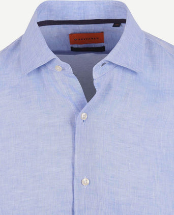 Suitable overhemd linnen lichtblauw | Slim-fit