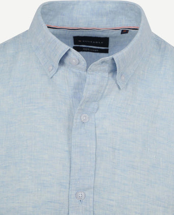 Suitable overhemd linnen lichtblauw