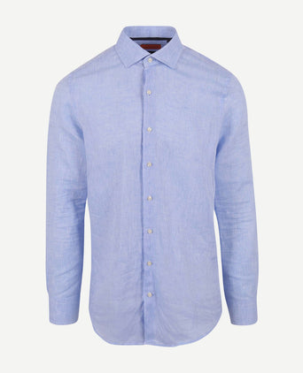 Suitable overhemd linnen lichtblauw | Slim-fit