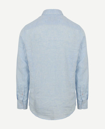 Suitable overhemd linnen lichtblauw