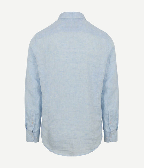 Suitable overhemd linnen lichtblauw
