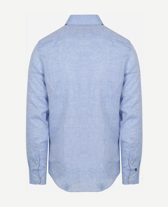Suitable overhemd linnen lichtblauw