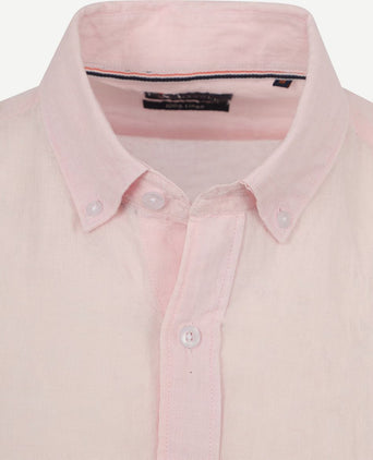 Suitable overhemd linnen lichtroze | Regular-fit