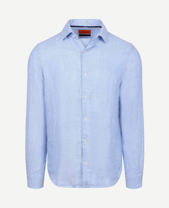 Overhemd linnen mid blue