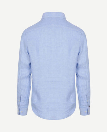 Overhemd linnen mid blue