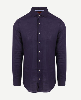 Overhemd linnen donkerblauw