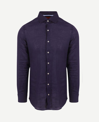 Overhemd linnen donkerblauw