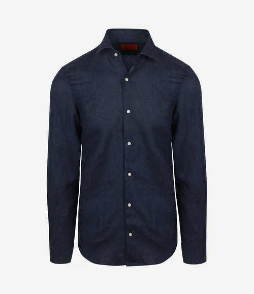 Overhemd linnen donkerblauw