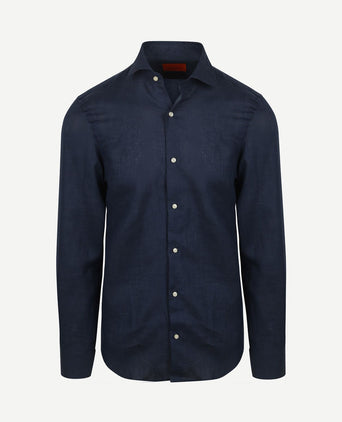 Overhemd linnen donkerblauw