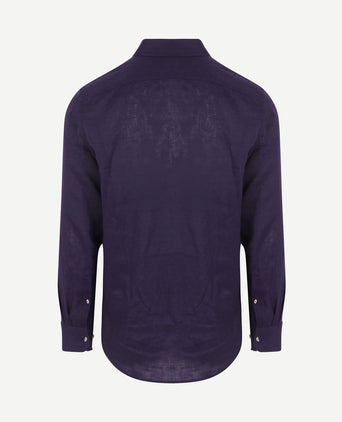 Overhemd linnen donkerblauw