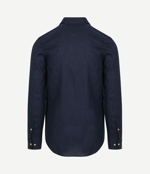 Overhemd linnen donkerblauw