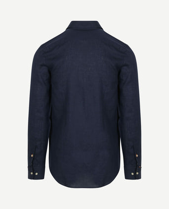 Overhemd linnen donkerblauw