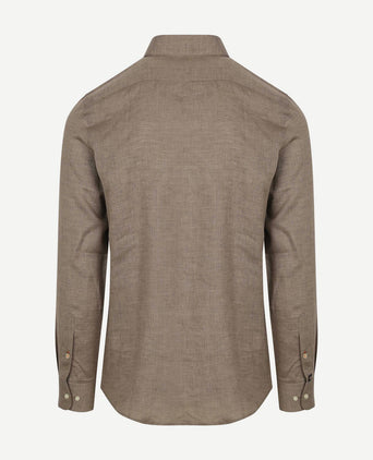 Suitable overhemd linnen taupe