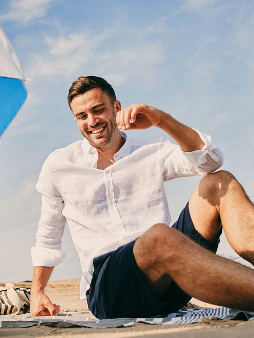 Suitable overhemd linnen wit