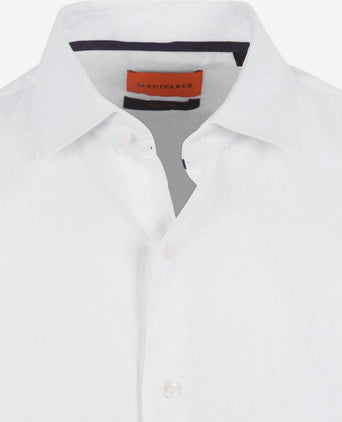 Suitable overhemd linnen wit | Slim-fit