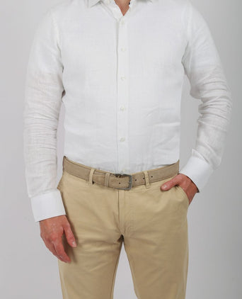 Suitable overhemd linnen wit | Slim-fit