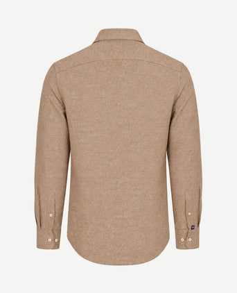 Overhemd melange camel