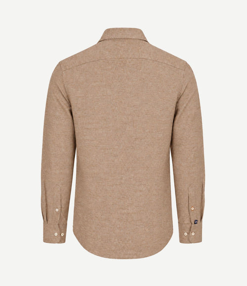 Overhemd melange camel
