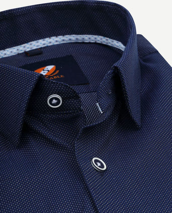 Suitable overhemd melange donkerblauw