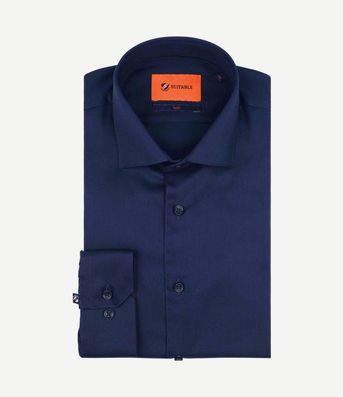 Overhemd donkerblauw blauw twill dr-05
