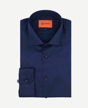 Overhemd donkerblauw blauw twill dr-05