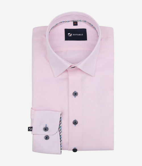 Suitable overhemd Oxford roze | Slim-fit