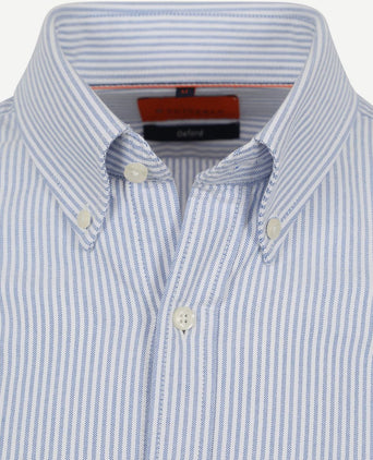 Suitable overhemd Oxford strepen lichtblauw | Slim-fit