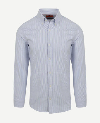 Suitable overhemd Oxford strepen lichtblauw | Slim-fit